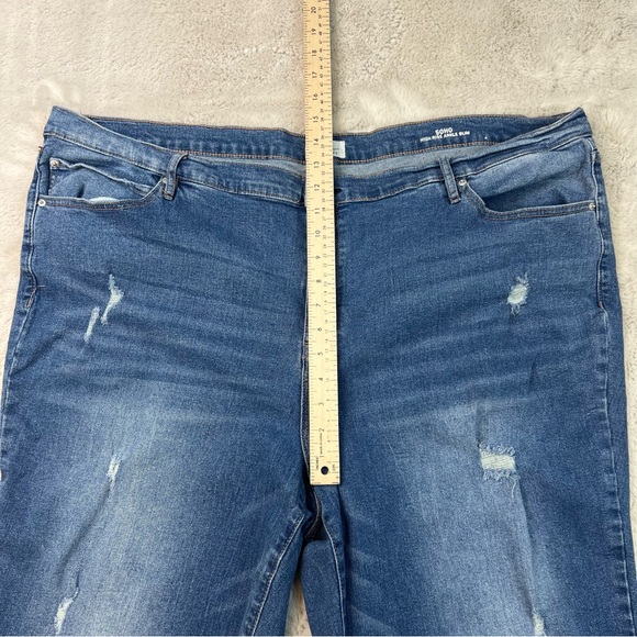 Nicole Miller Soho High Rise Ankle Slim Jeans Womens Plus Size 24 Distressed - Picture 5 of 8